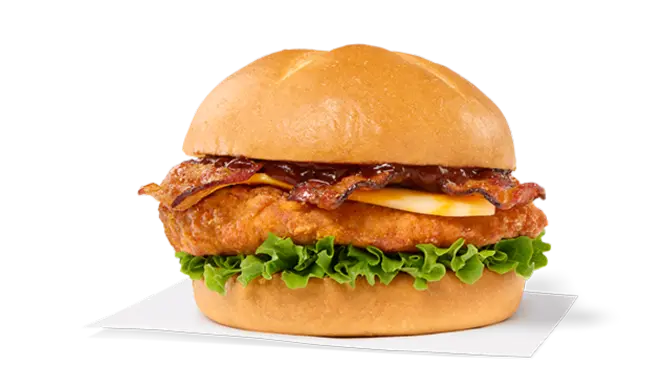Smokehouse BBQ Bacon Sandwich with Chick-fil-A filet Smokehouse BBQ Bacon Sandwich with Chick-fil-A filet